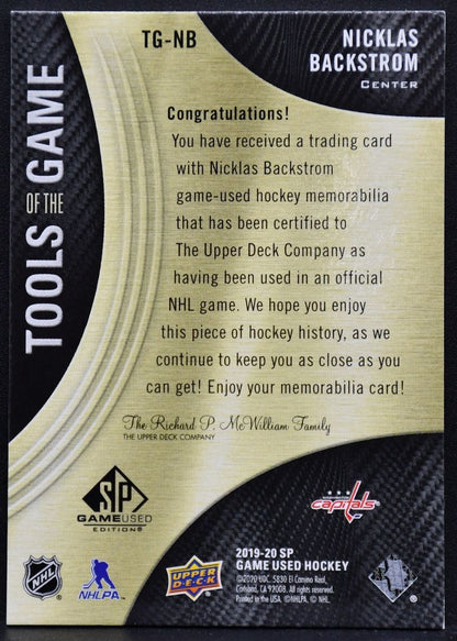 2019-20 SP Game Used Tools of the Game Nicklas Backstrom TG-NB 67/75 Patch