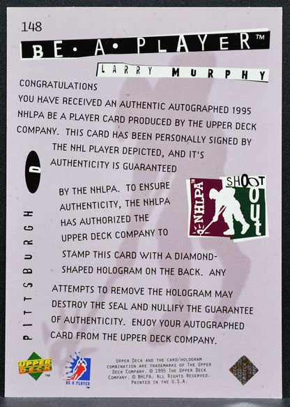 1994-95 Upper Deck Be a Player Autographs Larry Murphy 148 Penguins Auto 1793