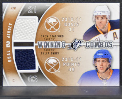 2011-12 SPx Winning Combos Dual Jersey Drew Stafford/Tyler Ennis Jersey 4251