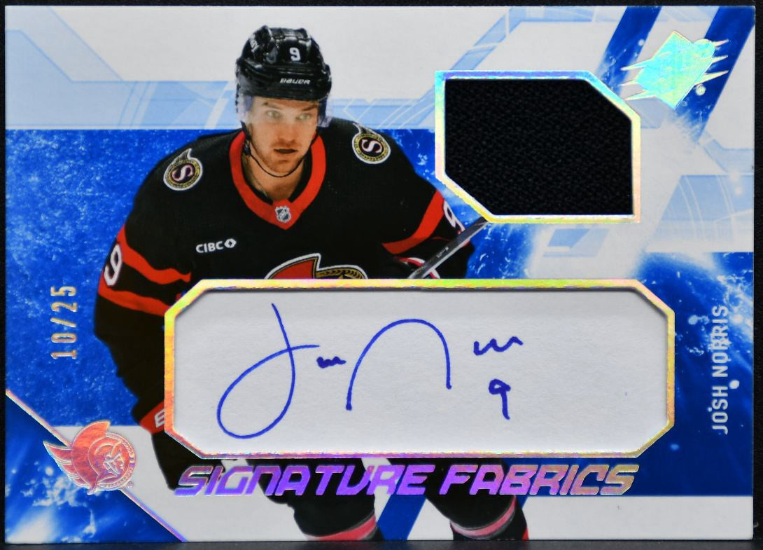 2023-24 SPx Signature Fabrics Spectrum Norris Senators Auto 45931 Jersey 4489