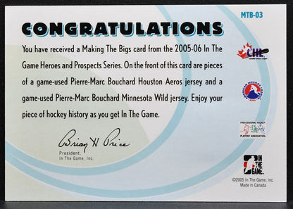 2005-06 ITG Heroes and Prospects Making the Bigs Pierre-Marc Bouchard Patch 1137