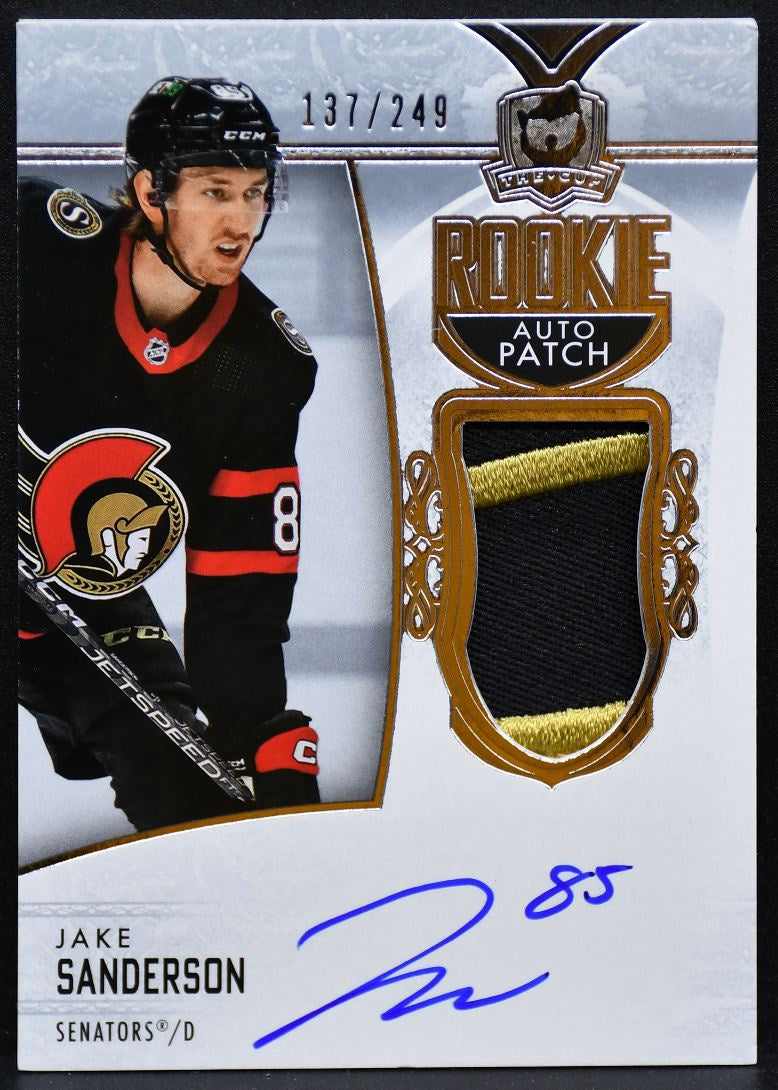 2022-23 UD The Cup Patch Jake Sanderson 121 Senators RC Auto 137/249 Patch 5385