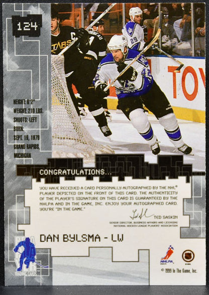 1999-100 In The Game Millenium Signature Series Dan Bijlsma 124 Kings Auto 1561