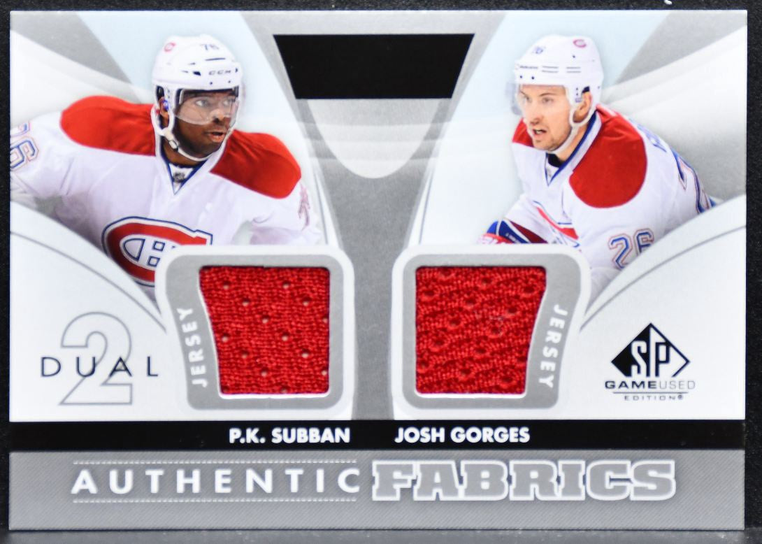 2012-13 SP Game Used Dual Authentic Jersey Subban/Gorges Canadiens Jersey 4255