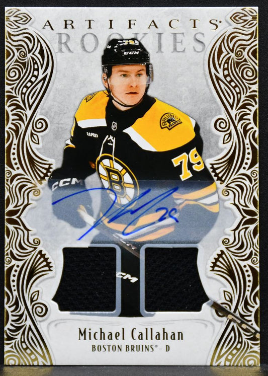 2025-26 UD Artifacts Gold Material Auto Michael Callahan 177  RC Auto 199 Jersey