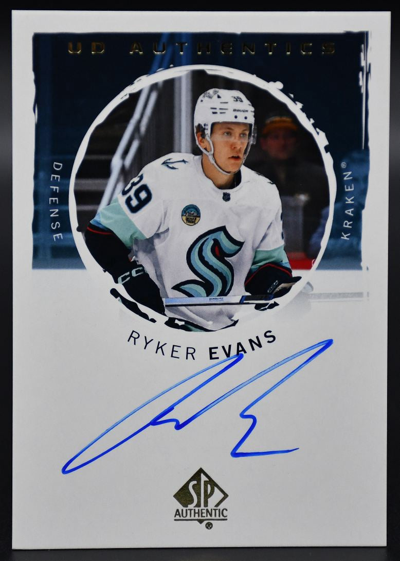 2024-25 SP Authentic Ryker Evans UDA-RE Seattle Kraken Auto