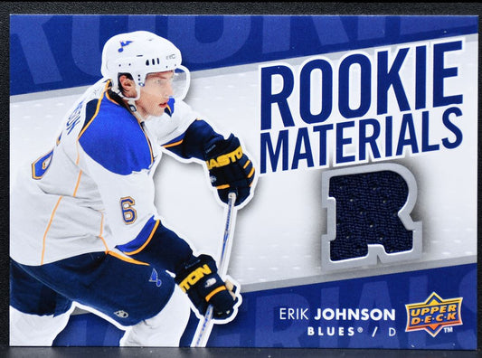 2007-08 UD Series 2 Rookie Materials Erik Johnson RM-EJ RC Jersey 0666