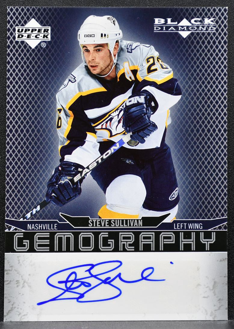2007-08 Upper Deck Black Diamond Gemography Steve Sullivan Predators Auto 1443