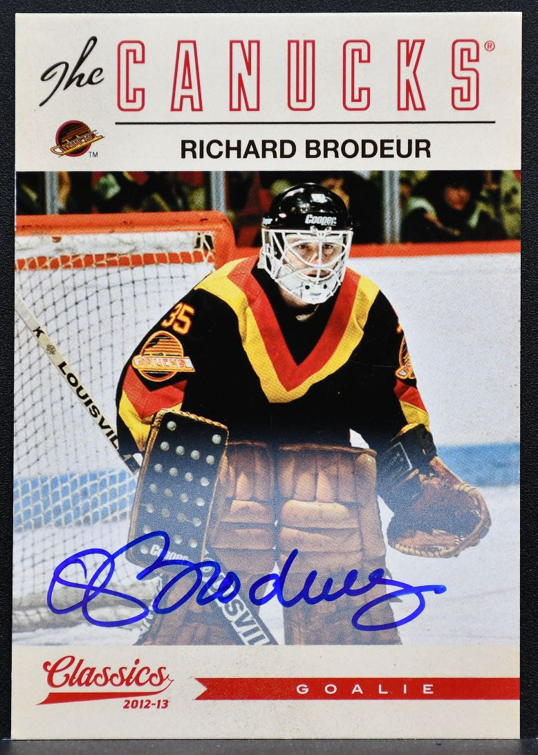 2012-13 Panini Classics Signatures Autographs Richard Brodeur Canucks Auto 9251
