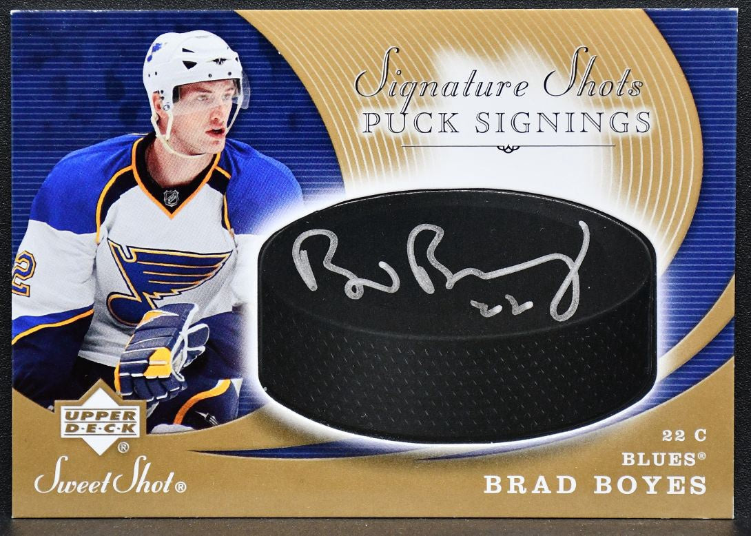 2007-08 Upper Deck Sweet Shot Puck Signings Brad Boyes SSP-BB Blues Auto 1455