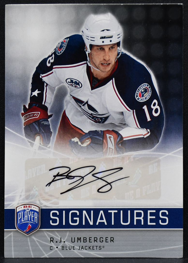 2008-09 UD Be a Player Signatures R.J. Umberger S-RU Blue Jackets Auto 1981