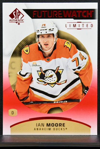 2025-26 SP Authentic Future Watch Limited Red Ian Moore Anaheim Ducks RC 8495