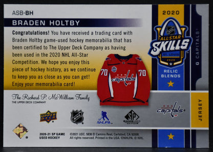 20-21 SP Game Used NHL All-Star Skills Relic Blends Holtby Capitals /150 Jersey 2363