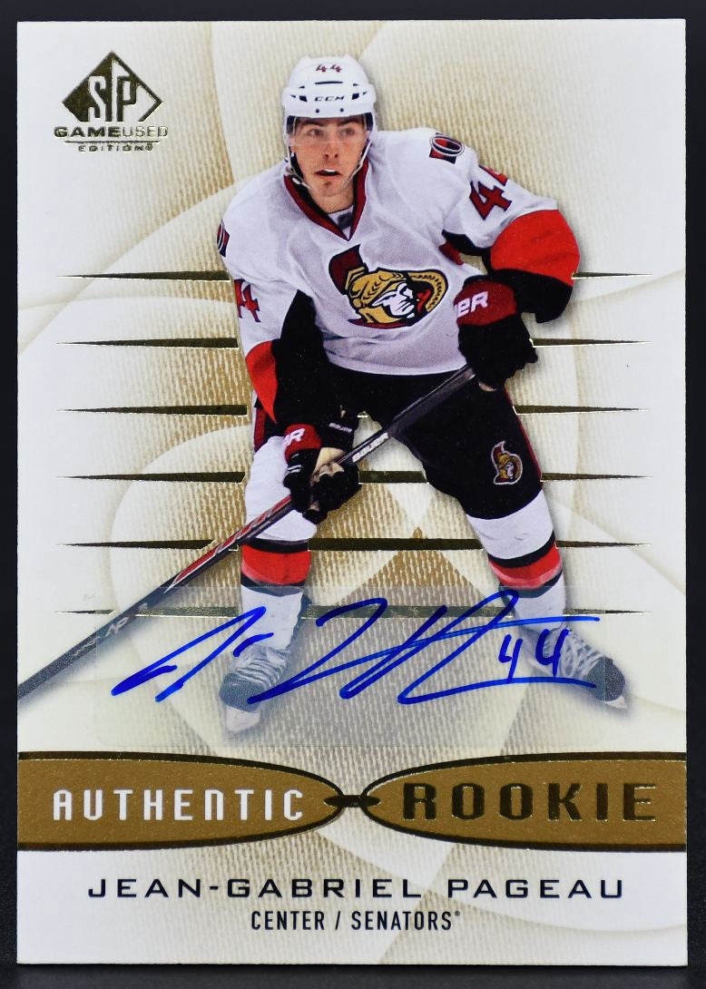 2013-14 SP Game Used Gold Autographs Jean-Gabriel Pageau Ottawa Senators RC Auto
