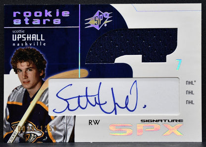 2002-03 SPx Rookie Stars Signature Scottie Upshall 155 Predators RC Auto 1716