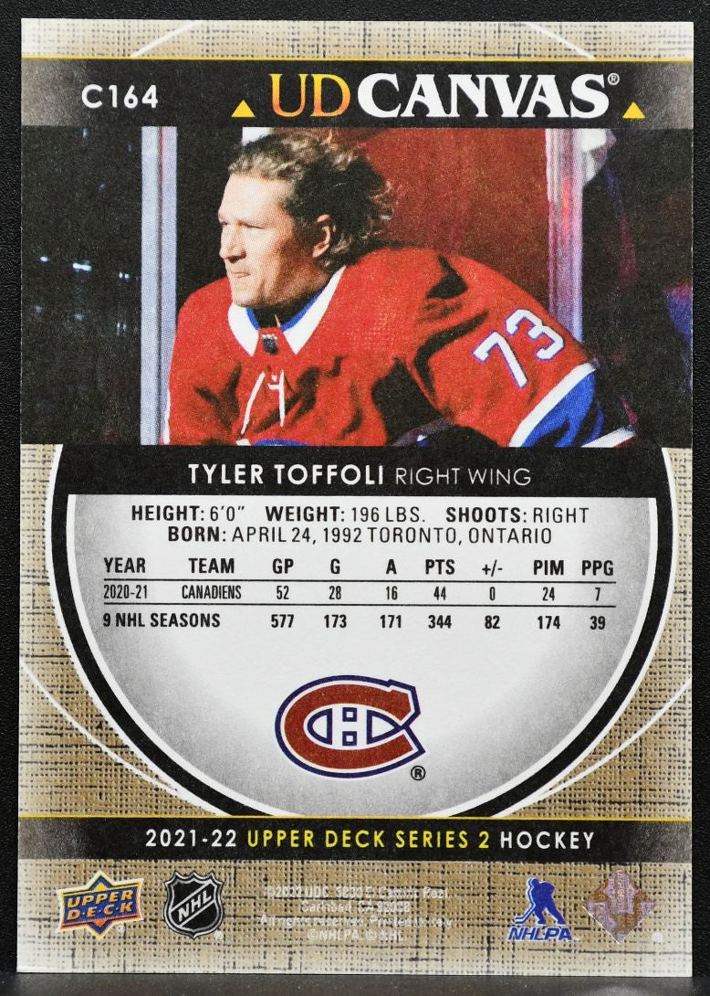 2021-22 Upper Deck Series 2 UD Canvas Tyler Toffoli C164 Montreal Canadiens 0078