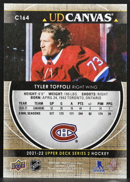 2021-22 Upper Deck Series 2 UD Canvas Tyler Toffoli C164 Montreal Canadiens 0078