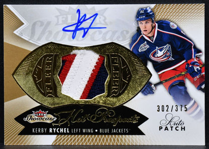 2014-15 Fleer Showcase Hot Prospects Auto Patch Rychel 151 RC Auto Patch 4082