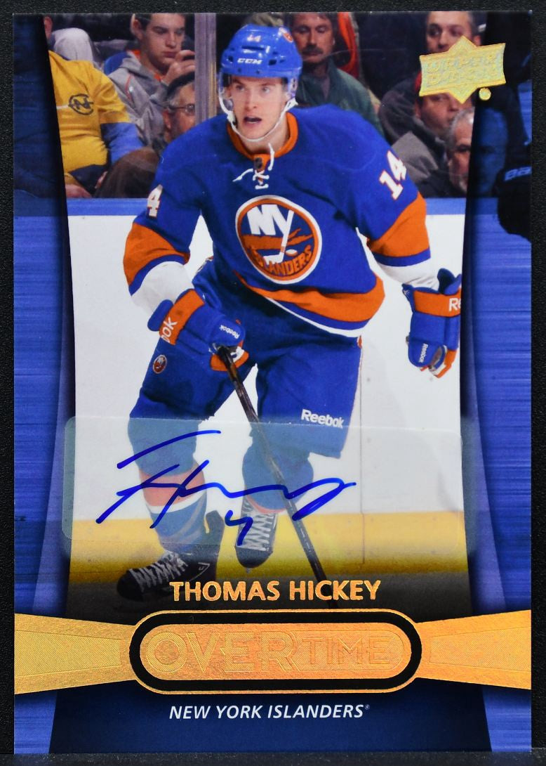 2013-14 Upper Deck Overtime Autographs Thomas Hickey 45 Auto 9934
