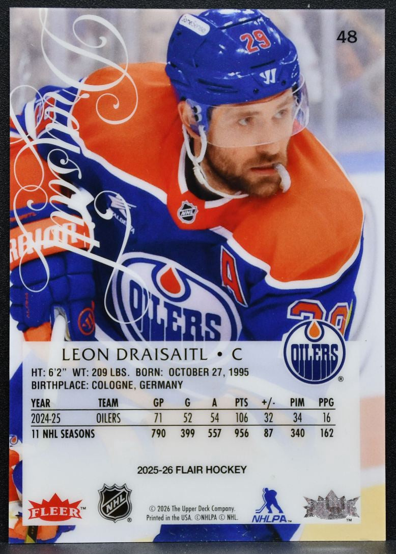 2025-26 Flair Leon Draisaitl 48 Edmonton Oilers 4858