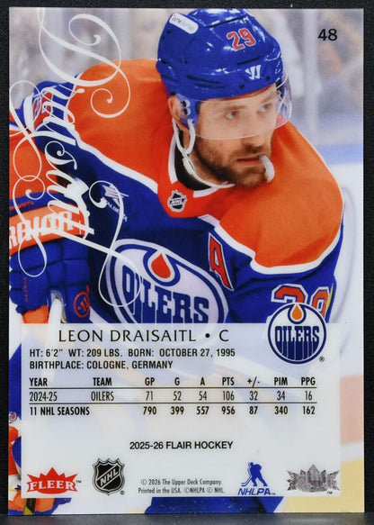 2025-26 Flair Leon Draisaitl 48 Edmonton Oilers 4858