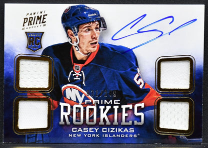 2012-13 Panini Prime Rookies Auto Jersey Casey Cizikas 134  RC Auto 031/249