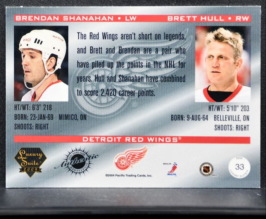 2003-04 Pacific Luxury Suite Jersey Shanahan/Hull Red Wings /650 Jersey 8976