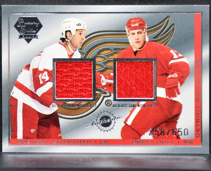 2003-04 Pacific Luxury Suite Jersey Shanahan/Hull Red Wings /650 Jersey 8976