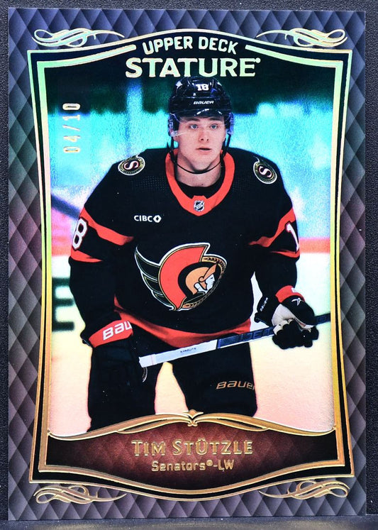2023-24 Upper Deck Stature Black Tim Stutzle 15 Ottawa Senators 04/10 6254