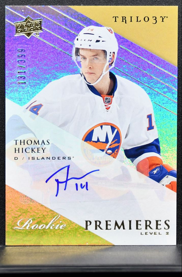 2013-14 UD Trilogy Premieres Lvl 2 Auto Thomas Hickey RC Auto 131/399 0345