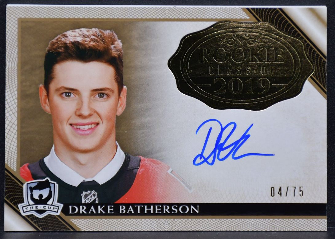 2018-19 UD The Cup Rookie Class Gold Foil Auto Drake Batherson 2019-DB  RC /75