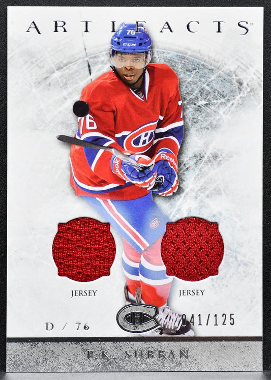 2012-13 Upper Deck Artifacts Jerseys P.K. Subban Canadiens 041/125 Jersey 8528