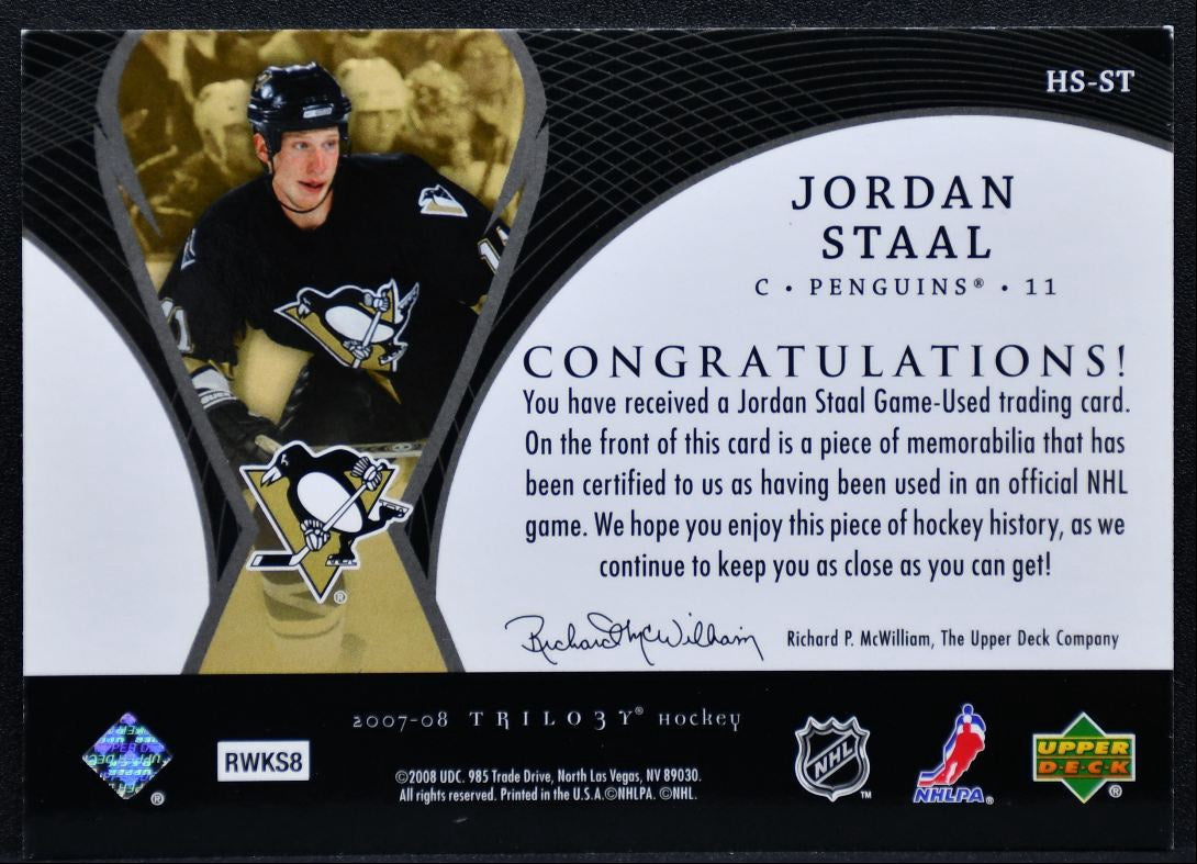 2007-08 UD Trilogy Honorary Swatches Jordan Staal Jersey 1664