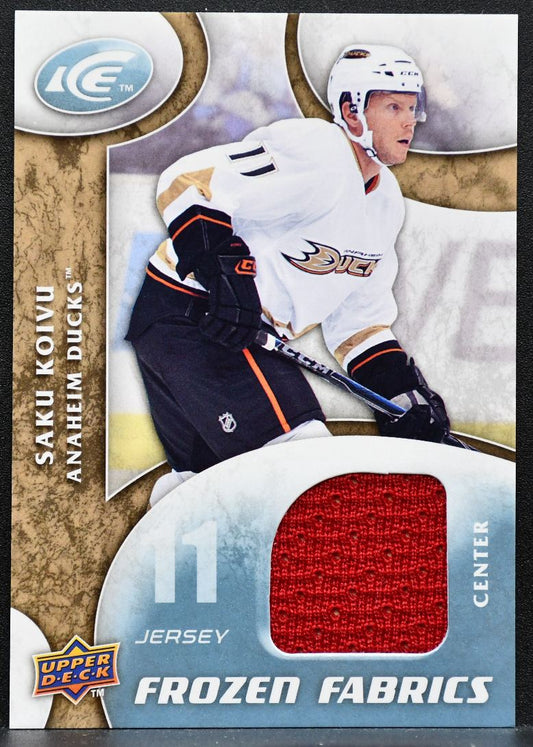 2009-10 Upper Deck Ice Frozen Fabrics Saku Koivu FR-SK Anaheim Ducks Jersey 9631