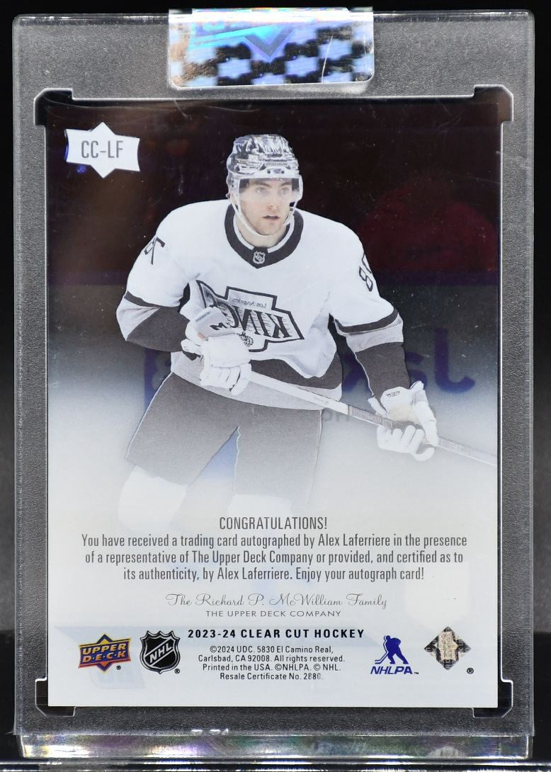 2023-24 UD Clear Cut Alex Laferriere CC-LF Los Angeles Kings RC Auto