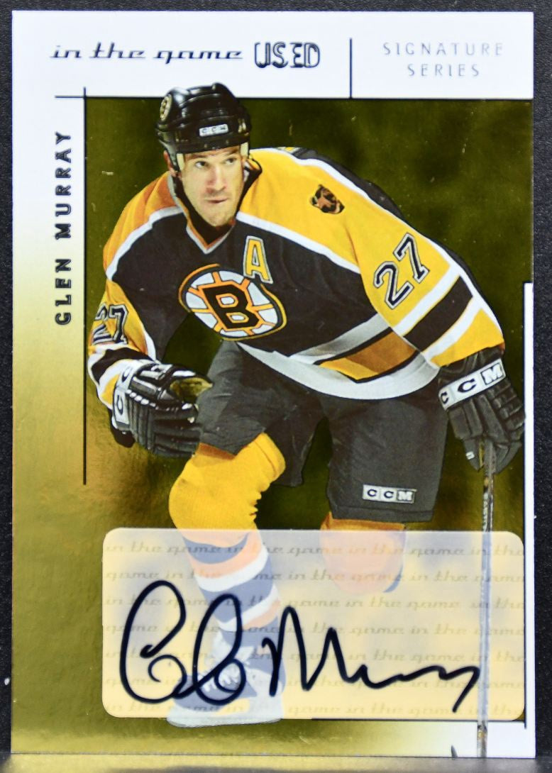 2003-04 In The Game Used Signature Series Auto Gold Glen Murray Bruins Auto 4002