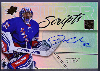 2024-25 SPx SuperScripts Jonathan Quick SS-QU New York Rangers Auto