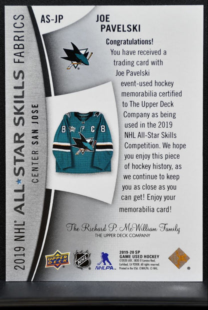 2019-20 SP Game Used 2019 NHL All-Star Skills Fabric Joe Pavelski Jersey 0360
