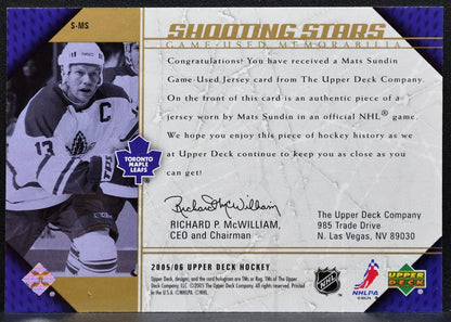 2005-06 Upper Deck Shooting Stars Mats Sundin Toronto Maple Leafs Jersey 8100