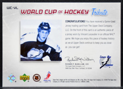 2004-05 UD World Cup of Hockey Tribute Vincent Lecavalier Lightning Jersey 9007