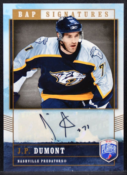 2006-07 Be A Player Signatures J.P. Dumont JD Nashville Predators Auto 9762