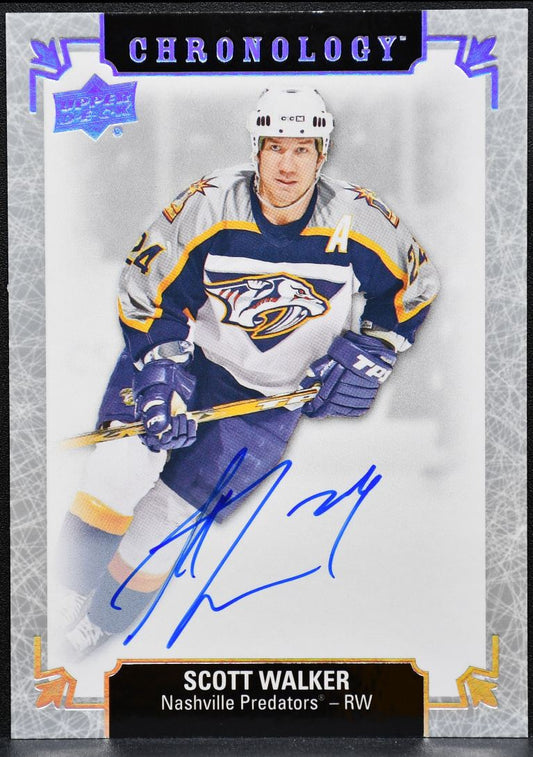 2018-19 UD Chronology Franchise History Autos Scott Walker Predators Auto 2070