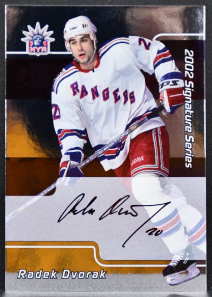 2002-03 Be a Player Auto Series Autograph Radek Dvorak 118 Rangers Auto 7907