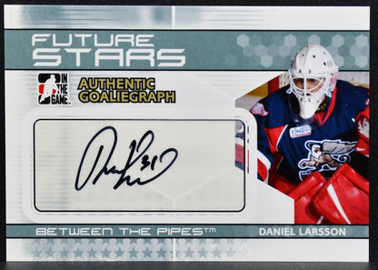 2009-10 In The Game Between Pipes Authentic Goaliegraph Daniel Larsson Auto 0664