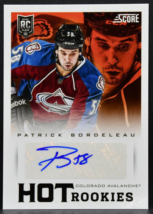 2013-14 Score Hot Rookie Signatures Patrick Bordeleau 620 Avalanche RC Auto 1627