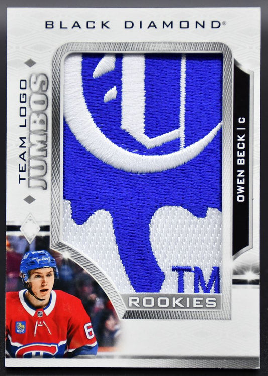 2023-24 UD Black Diamond Rookies Team Logo Jumbos Owen Beck RTL-OB RC Patch #1