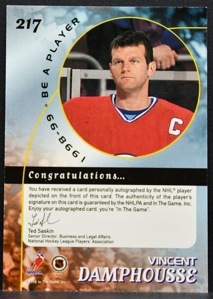 1998-99 Be a Player Autographs Vincent Damphousse 217 Canadiens Auto 0383