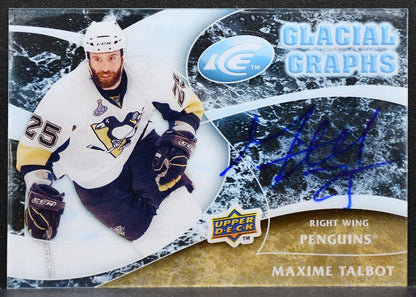2009-10 Upper Deck Ice Glacial Graphs Maxime Talbot GG-MT Penguins Auto 8988