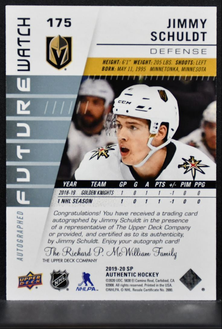 2019-20 SP Authentic Future Watch Auto Schuldt RC Auto 474/999 5111