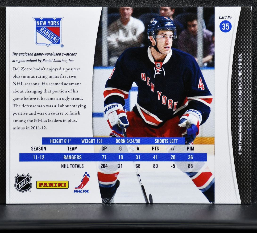 2012-13 Panini Rookie Anthology Luxury Suite Combos Del Zotto Jersey/Stick 3354